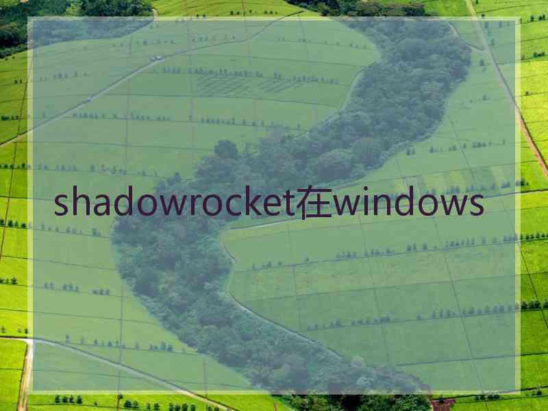 shadowrocket在windows